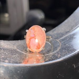 Mexican fire opal ring